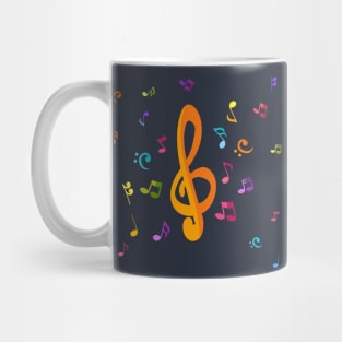 Colorful music notes with treble clef Mug